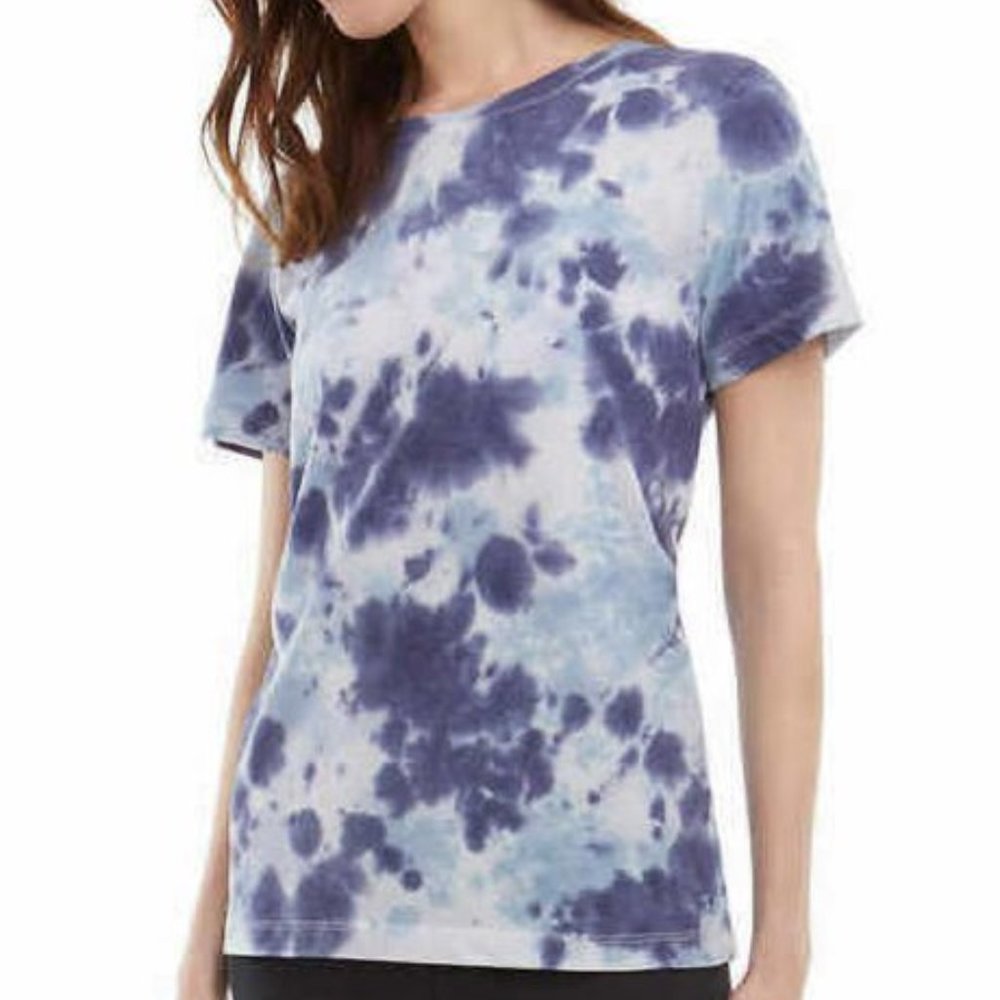 Tie Dye T-shirt Crew Neck Short Sleeve  Medium Blue